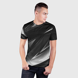 Футболка спортивная мужская GEOMETRY STRIPES BLACK & WHITE, цвет: 3D-принт — фото 2