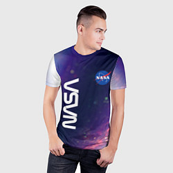 Футболка спортивная мужская NASA НАСА, цвет: 3D-принт — фото 2