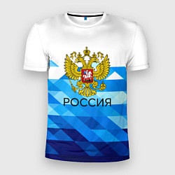 Футболка спортивная мужская РОССИЯ, цвет: 3D-принт