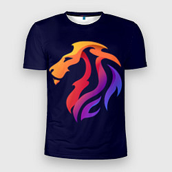 Мужская спорт-футболка Градиентный лев в минимализме
