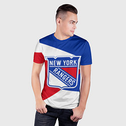 Футболка спортивная мужская Нью-Йорк Рейнджерс, цвет: 3D-принт — фото 2