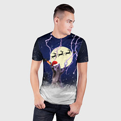 Футболка спортивная мужская Новогодний Кот, цвет: 3D-принт — фото 2
