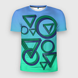 Мужская спорт-футболка Иллюзия треугольники и круги