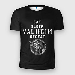 Футболка спортивная мужская Eat Sleep Valheim Repeat, цвет: 3D-принт