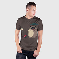 Футболка спортивная мужская Мопсы на остановке в стиле Тоторо, цвет: 3D-принт — фото 2
