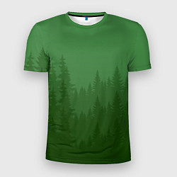 Футболка спортивная мужская Зеленый Лес, цвет: 3D-принт