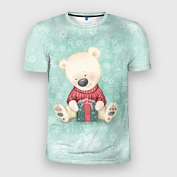 Мужская спорт-футболка Медвежонок с подарком