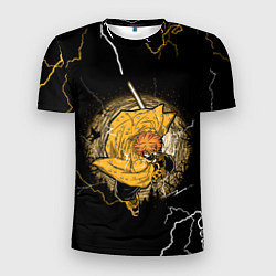 Футболка спортивная мужская ЗЕНИЦУ ZENITSU КЛИНОК РАССЕКАЮЩИЙ ДЕМОНОВ, цвет: 3D-принт