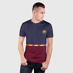 Футболка спортивная мужская FC Barcelona Flag and team Logo 202122, цвет: 3D-принт — фото 2
