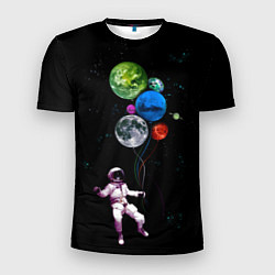 Мужская спорт-футболка Космонавт Воздушные Планеты