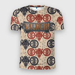 Мужская спорт-футболка Valheim символы викингов