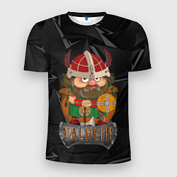 Мужская спорт-футболка Valheim строгий викинг