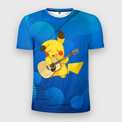 Мужская спорт-футболка Пикачу с гитарой