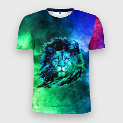 Мужская спорт-футболка Космический лев
