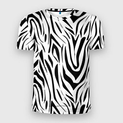 Футболка спортивная мужская Черно-белая зебра, цвет: 3D-принт