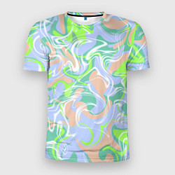 Мужская спорт-футболка Разноцветные разводы красок