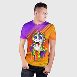 Футболка спортивная мужская Единорог Unicorn Rainbow Z, цвет: 3D-принт — фото 2
