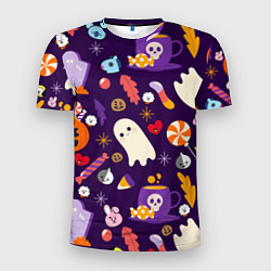 Мужская спорт-футболка HALLOWEEN BTS BT21 PATTERN БТ21 БТС ХЕЛЛОУИН