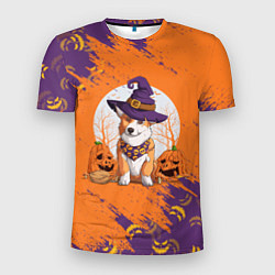 Мужская спорт-футболка Корги на хэллоуине