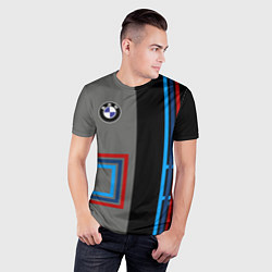 Футболка спортивная мужская Автомобиль BMW БМВ, цвет: 3D-принт — фото 2