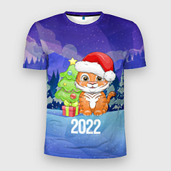 Мужская спорт-футболка Новый Год тигра 2022