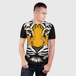 Футболка спортивная мужская Суровый взгляд тигра, цвет: 3D-принт — фото 2