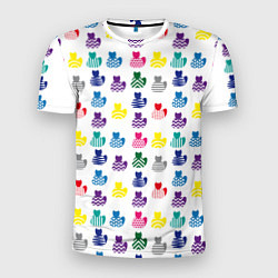 Мужская спорт-футболка Узор из котов