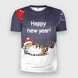 Мужская спорт-футболка Happy New Year 2022 Тигр