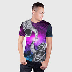 Футболка спортивная мужская Космонавт и водолаз - сотворение, цвет: 3D-принт — фото 2