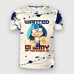 Футболка спортивная мужская SONIC WANTED СОНИК, цвет: 3D-принт