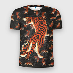 Футболка спортивная мужская Тигр-хищник, цвет: 3D-принт