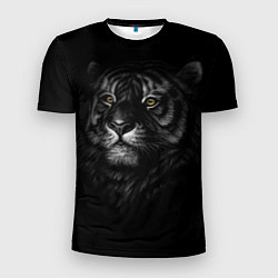 Мужская спорт-футболка Голова хищного тигра