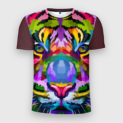 Мужская спорт-футболка Морда тигра крупным планом