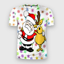 Мужская спорт-футболка Счастливого всем Рождества