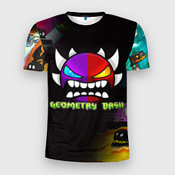 Мужская спорт-футболка Geometry Dash: Demon Art