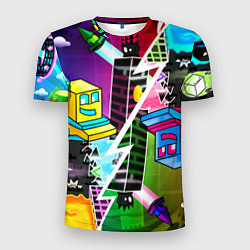 Мужская спорт-футболка Geometry Dash: Parallel Worlds