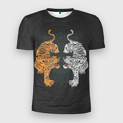 Футболка спортивная мужская Два тигра, цвет: 3D-принт