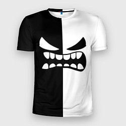 Мужская спорт-футболка Geometry Dash: White x Black