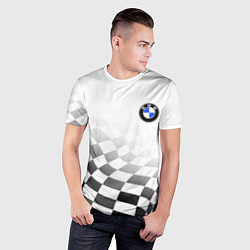 Футболка спортивная мужская BMW, БМВ СПОРТ, ФИНИШНЫЙ ФЛАГ, цвет: 3D-принт — фото 2