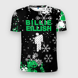 Мужская спорт-футболка Billie eilish новый год снежинки