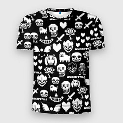 Футболка спортивная мужская UNDERTALE PATTERN БЕЛЫЙ, цвет: 3D-принт