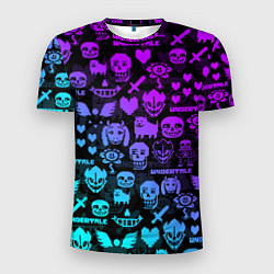 Мужская спорт-футболка UNDERTALE NEON PATTERN УЗОР