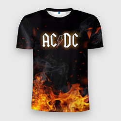 Футболка спортивная мужская ACDC - Fire, цвет: 3D-принт