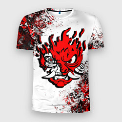 Мужская спорт-футболка SAMURAI CYBERPUNK 2077 RED LOGO