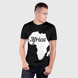 Футболка спортивная мужская Африка на чёрном, цвет: 3D-принт — фото 2