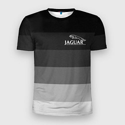 Футболка спортивная мужская Jaguar, Ягуар Серый градиент, цвет: 3D-принт