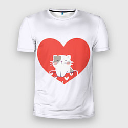 Мужская спорт-футболка Котик желает любви