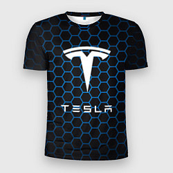 Футболка спортивная мужская Tesla Соты, цвет: 3D-принт