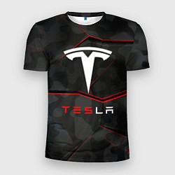 Футболка спортивная мужская Tesla Sport Logo, цвет: 3D-принт