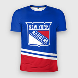 Футболка спортивная мужская New York Rangers Нью Йорк Рейнджерс, цвет: 3D-принт